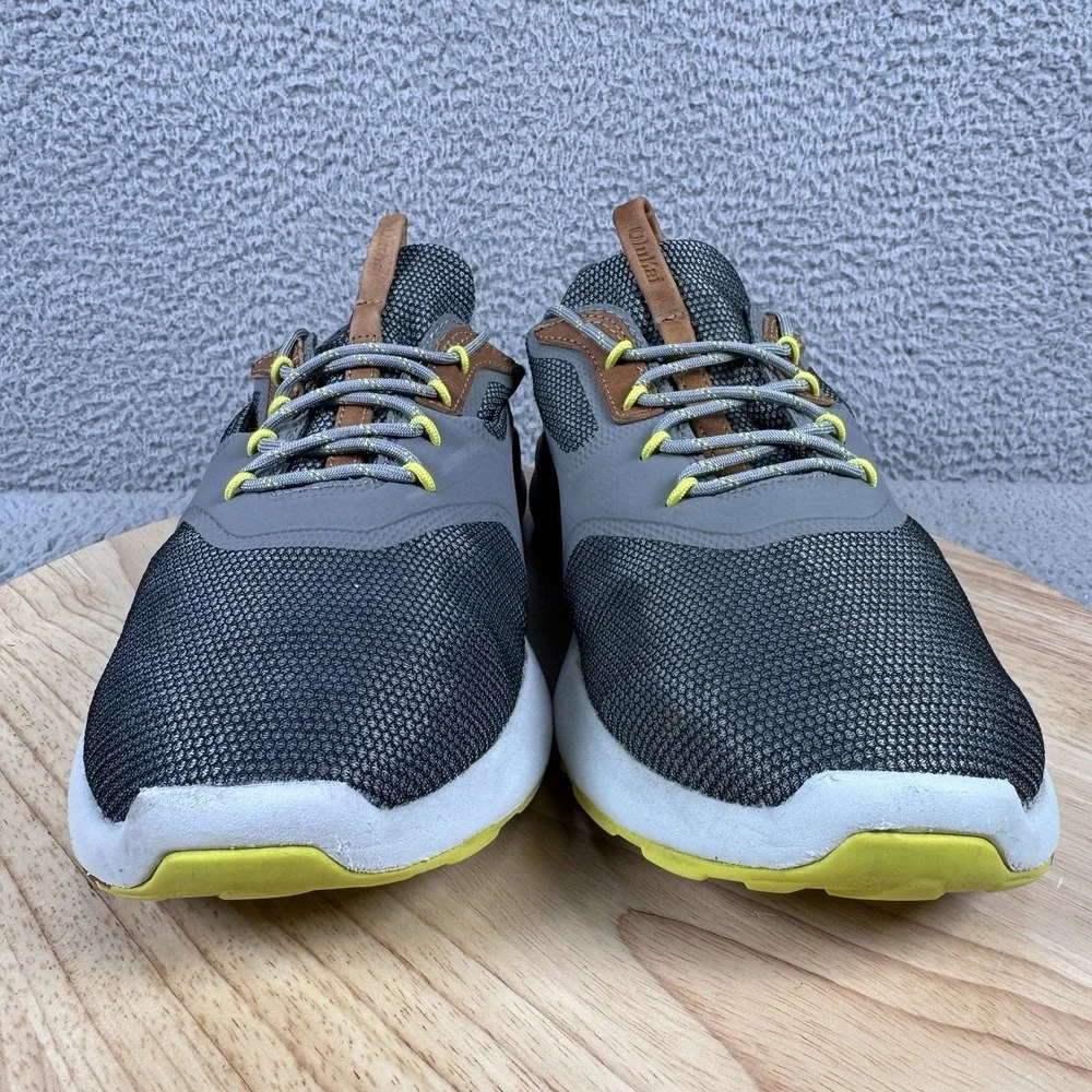 Olukai Nihoa Li Mens Size 10.5 Gray Boat Beach Comfort Lace Up Lightweight Shoes